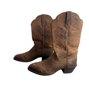 Women's Ariat Western Brown Leather Cowgirl Boots , Size 10 B, Style 18619